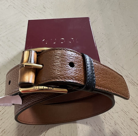New Gucci Men Leather belt Gucci Buckle Brown 110/44 699954