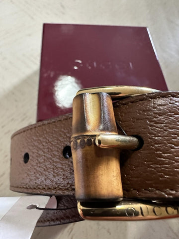 New Gucci Men Leather belt Gucci Buckle Brown 110/44 699954