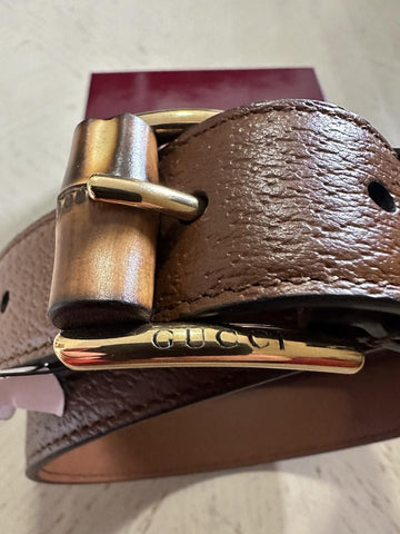 New Gucci Men Leather belt Gucci Buckle Brown 110/44 699954