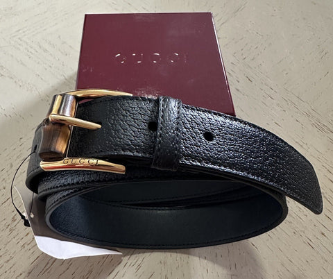 New Gucci Men Leather belt Gucci Buckle Black 120/48 699954