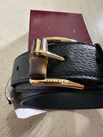 New Gucci Men Leather belt Gucci Buckle Black 120/48 699954