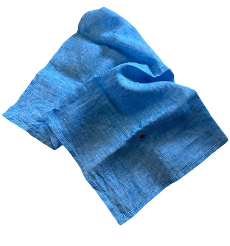 Kiton Linen Pocket Square Blue One Size New