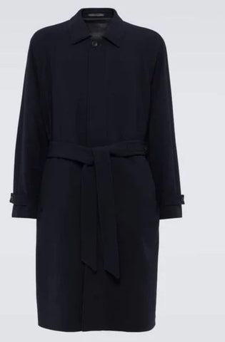 New $3995 Giorgio Armani Men Trench Coat Coat Navy 40 US/50 E Italy
