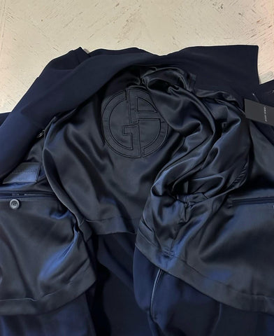 New $3995 Giorgio Armani Men Trench Coat Coat Navy 40 US/50 E Italy