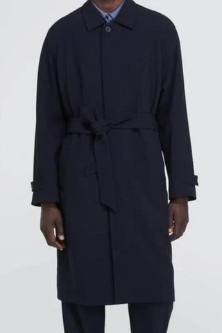 New $3995 Giorgio Armani Men Trench Coat Coat Navy 40 US/50 E Italy