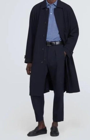 New $3995 Giorgio Armani Men Trench Coat Coat Navy 40 US/50 E Italy
