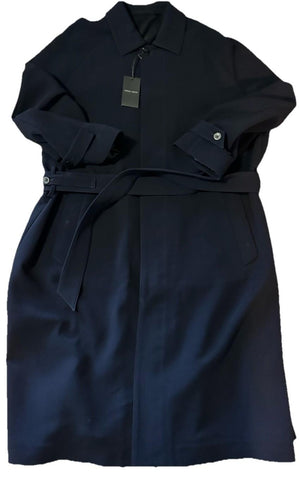 New $3995 Giorgio Armani Men Trench Coat Coat Navy 40 US/50 E Italy