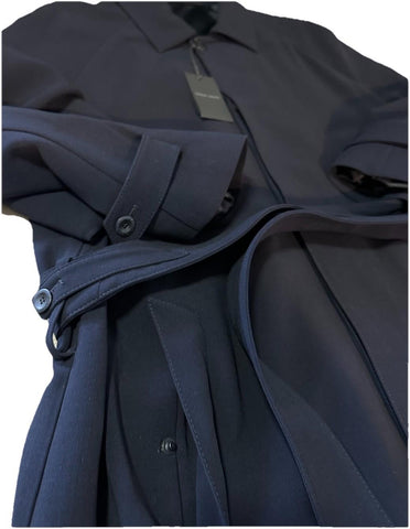 New $3995 Giorgio Armani Men Trench Coat Coat Navy 40 US/50 E Italy