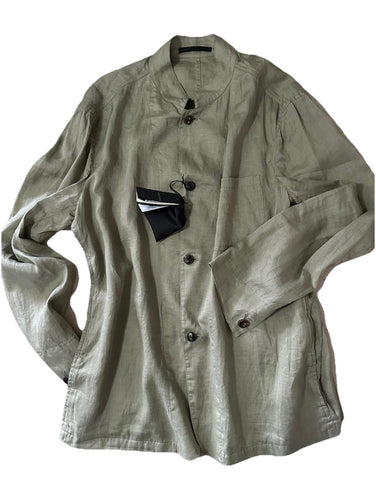 Giorgio Armani Men Linen Jacket Blazer Shirt Green 44R US/54R Eu NWT $2595