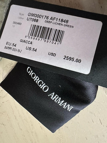 Giorgio Armani Men Linen Jacket Blazer Shirt Green 44R US/54R Eu NWT $2595