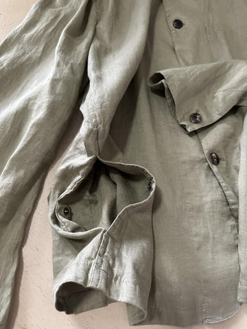 Giorgio Armani Men Linen Jacket Blazer Shirt Green 44R US/54R Eu NWT $2595