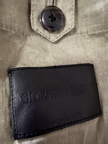 Giorgio Armani Men Linen Jacket Blazer Shirt Green 44R US/54R Eu NWT $2595