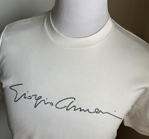 NWT Giorgio Armani Mens T Shirt White 46 Eu/S US Made In Italy
