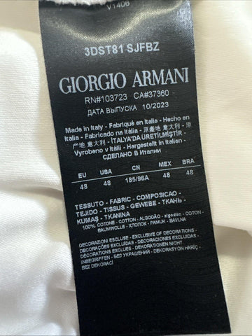 NWT Giorgio Armani Mens T Shirt White 48 Eu/S-M US Made In Italy