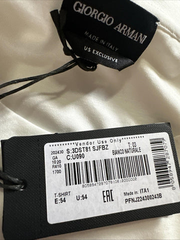 NWT Giorgio Armani Mens T Shirt White 54 Eu/XL US Made In Italy