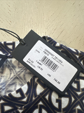 NWT Giorgio Armani Logo Print Men T Shirt Navy/White 50 Eu/L US Italy