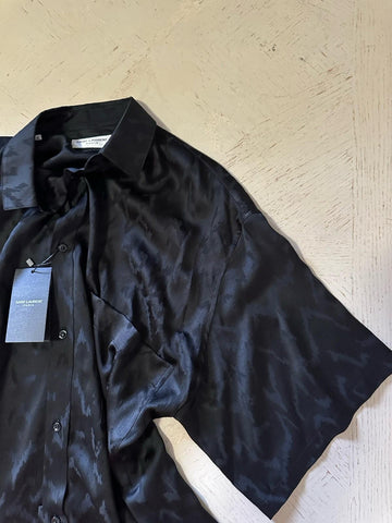 NWT $1550 Saint Laurent Men OVERSIZE SHIRT Black 39/15.5 ( Regular Size XXL )