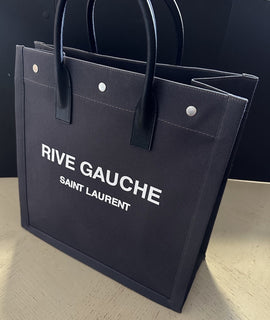 New $1900 Saint Laurent RIVE GAUCHE NORTH/SOUTH TOTE BAG Dark Gray 632539