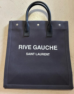 New $1900 Saint Laurent RIVE GAUCHE NORTH/SOUTH TOTE BAG Dark Gray 632539