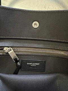 New $1900 Saint Laurent RIVE GAUCHE NORTH/SOUTH TOTE BAG Dark Gray 632539
