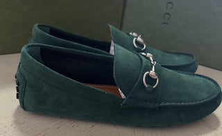Gucci Men Suede horsebit Driver Loafers Shoes Green 10 US/9.5 UK 765859 New