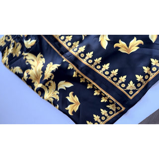 Versace Leaf Print Men's Black&Gold Silk Shorts 52 Euro (32”) 1010119 NWT $1200