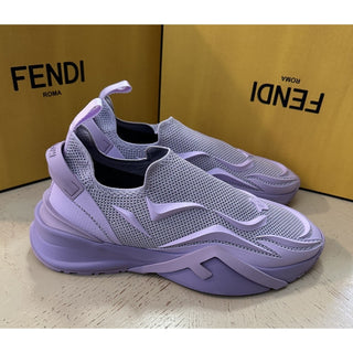 NIB $1050 Fendi Men Flow Knit Low Top Sneakers Lilac/Purple 13 US/12 UK 7E1504