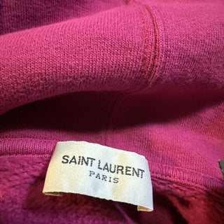 NWT $850 Saint Laurent Men’s Printed Hoodie Pullover Color Fuchsia Size XL Italy