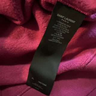 NWT $850 Saint Laurent Men’s Printed Hoodie Pullover Color Fuchsia Size XL Italy