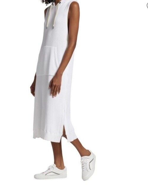 New $3695 Brunello Cucinelli Rib Knit Cotton Midi Dress White Size L