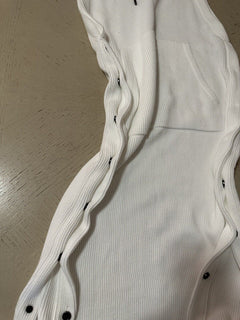 New $3695 Brunello Cucinelli Rib Knit Cotton Midi Dress White Size L