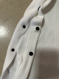 New $3695 Brunello Cucinelli Rib Knit Cotton Midi Dress White Size L