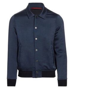 New $3250 Isaia Men’s Wool & Silk Jacket Coat DK Blue 40R US/50R Eu Italy