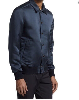 New $3250 Isaia Men’s Wool & Silk Jacket Coat DK Blue 40R US/50R Eu Italy