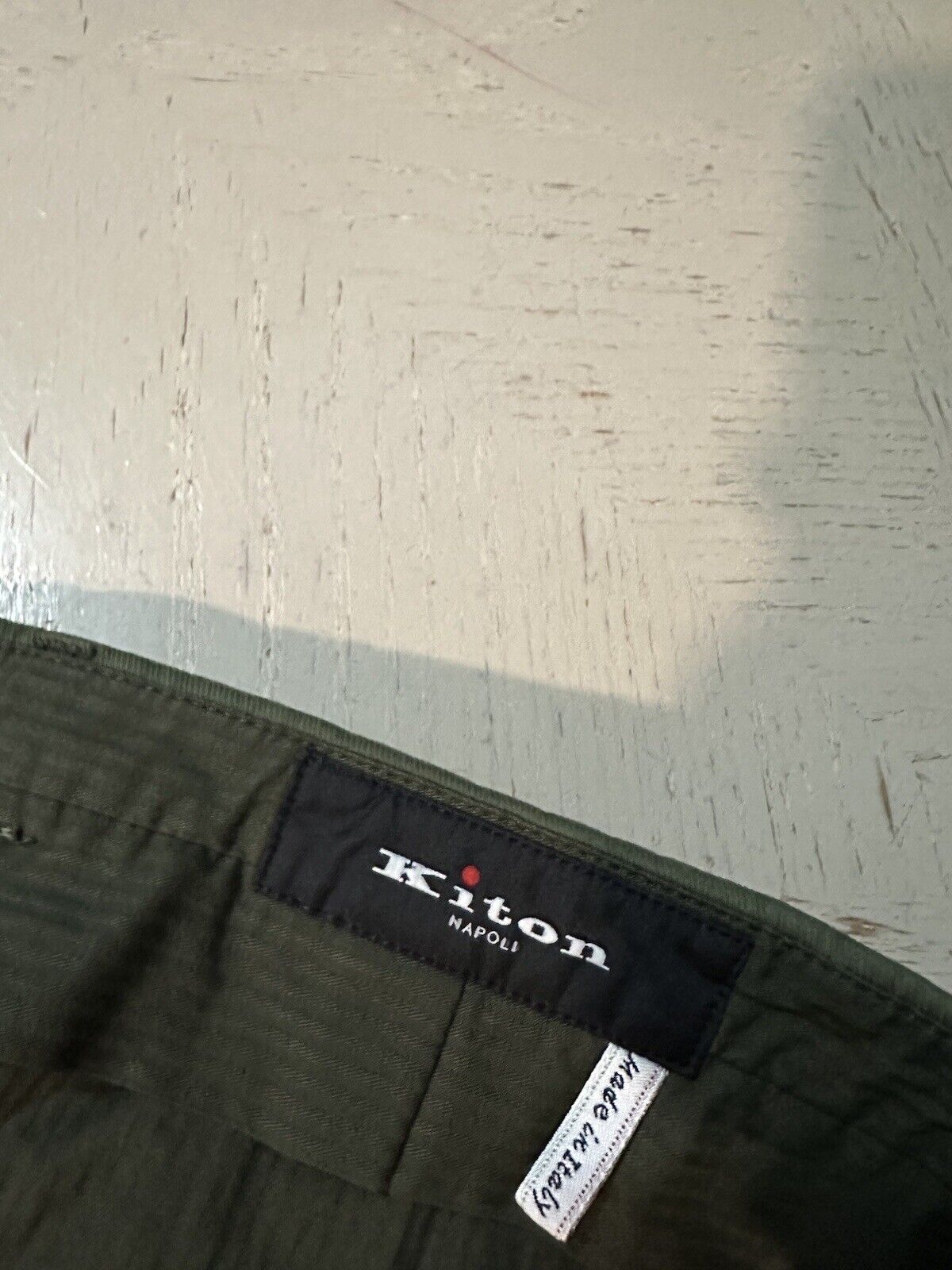 NWT $1795 Kiton Men’s Silk Blend Pants Green Military 34 US/50 Eu Italy