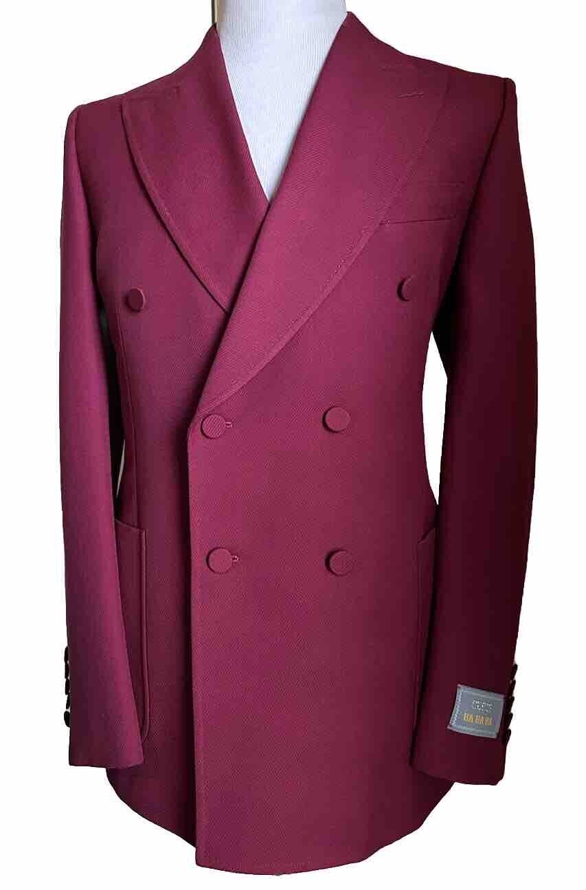 NWT $3300 Gucci Men Gucci HA HA HA Wool Sport Coat Blazer Red Wine 42R US/52R Eu