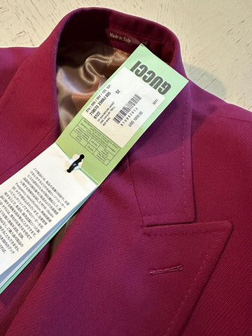 NWT $3300 Gucci Men Gucci HA HA HA Wool Sport Coat Blazer Red Wine 42R US/52R Eu