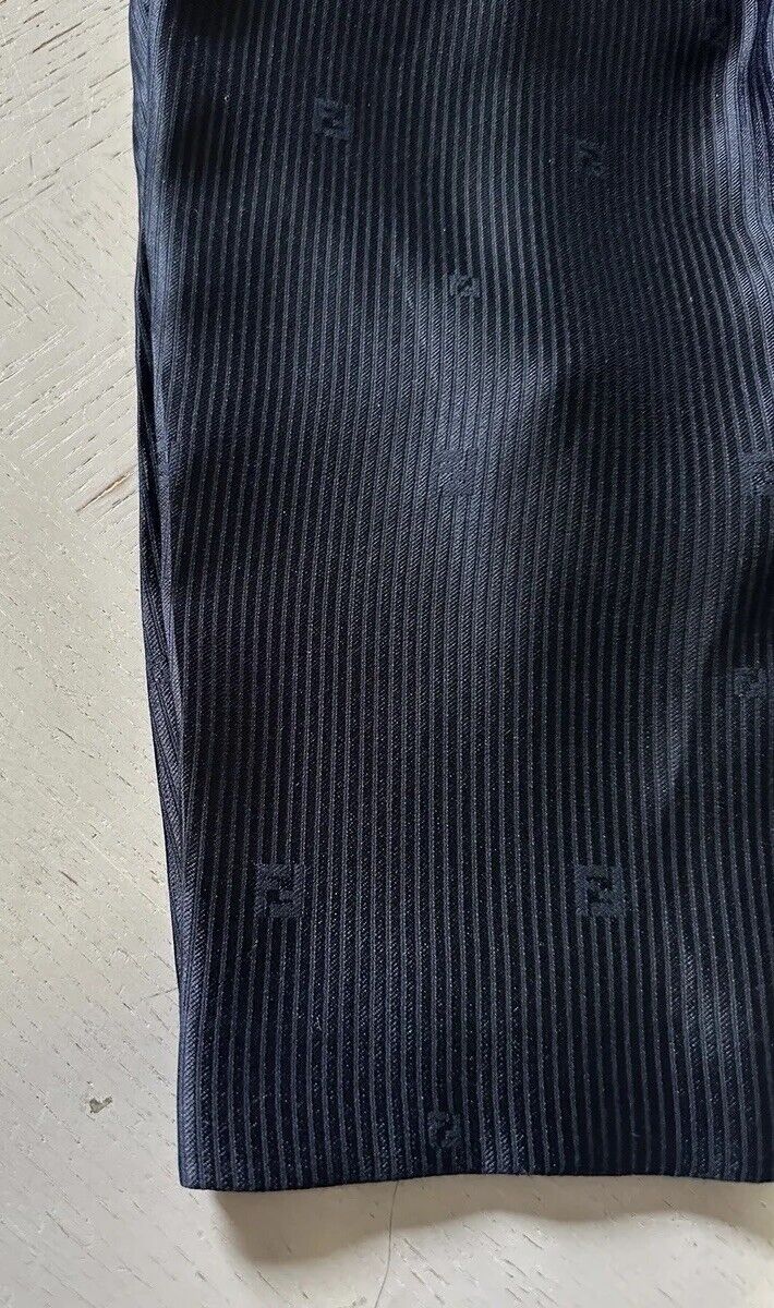 NWT $920 Fendi Men FF Pinstripe Silk Blend Bermuda Short Pants Black 34 US/50 Eu