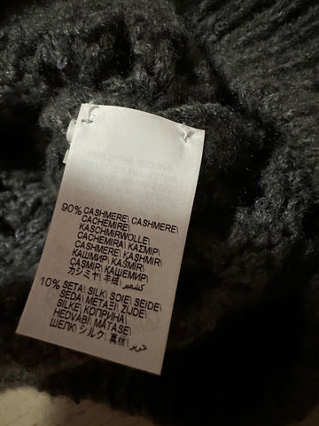 New $5395 Brunello Cucinelli Cashmere Cable Knit Sweater Dress Charcoal Size S