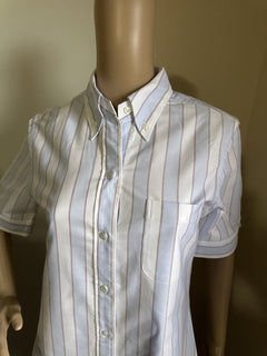 New $720 Thom Browne Striped Midi Shirtdress Blue/White/Multi Size 42/6 Italy