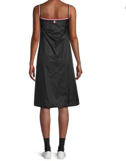 New $1200 Thom Browne Pleated Skirting A-line Dress Black Size 46/10 Italy