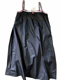 New $1200 Thom Browne Pleated Skirting A-line Dress Black Size 46/10 Italy