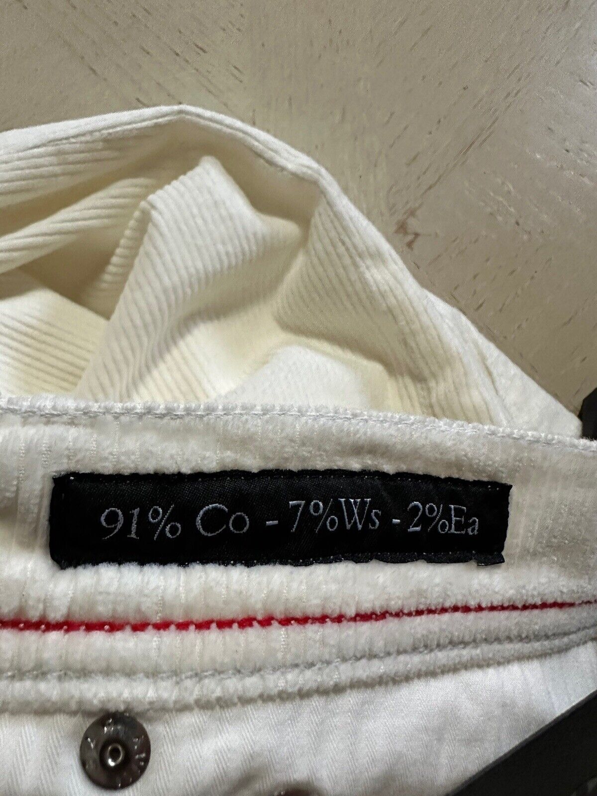 NWT $1495 Kiton Men’s Corduroy Cashmere Blend Pants White 38 US/54 Eu Italy