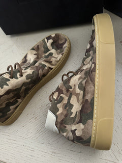 NIB Saint Laurent Men Canvas Camouflage Menphis Sneakers Green/Mul 10.5 US/43.5