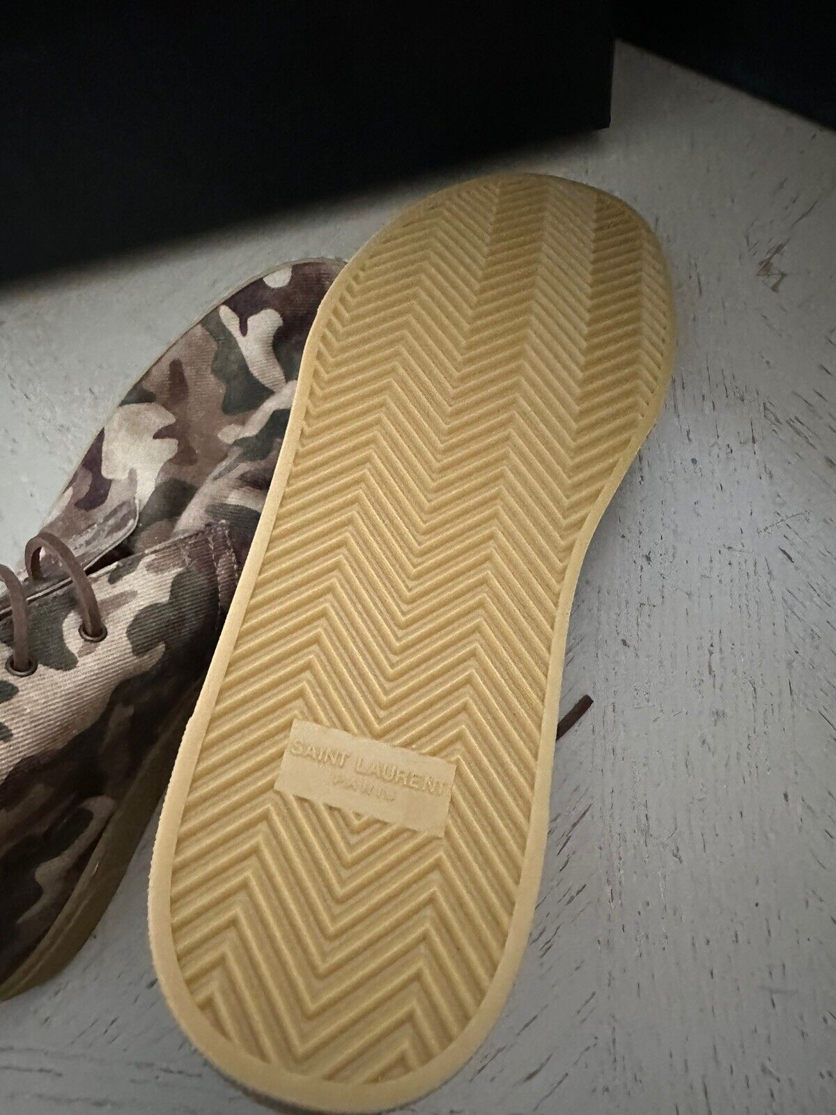 NIB Saint Laurent Men Canvas Camouflage Menphis Sneakers Green/Mul 9.5 US/42.5 E