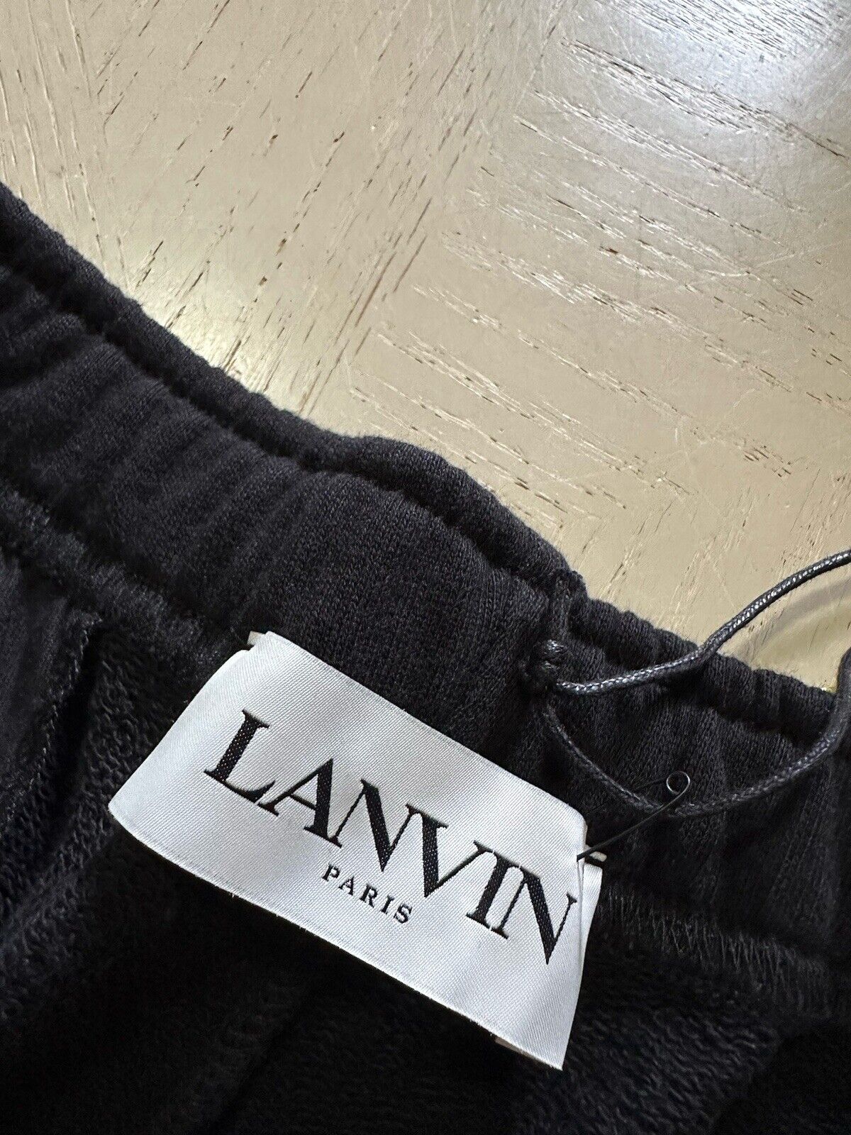 New $650 LANVIN  Men Logo Printed Joggers Pants Black Size L Italy