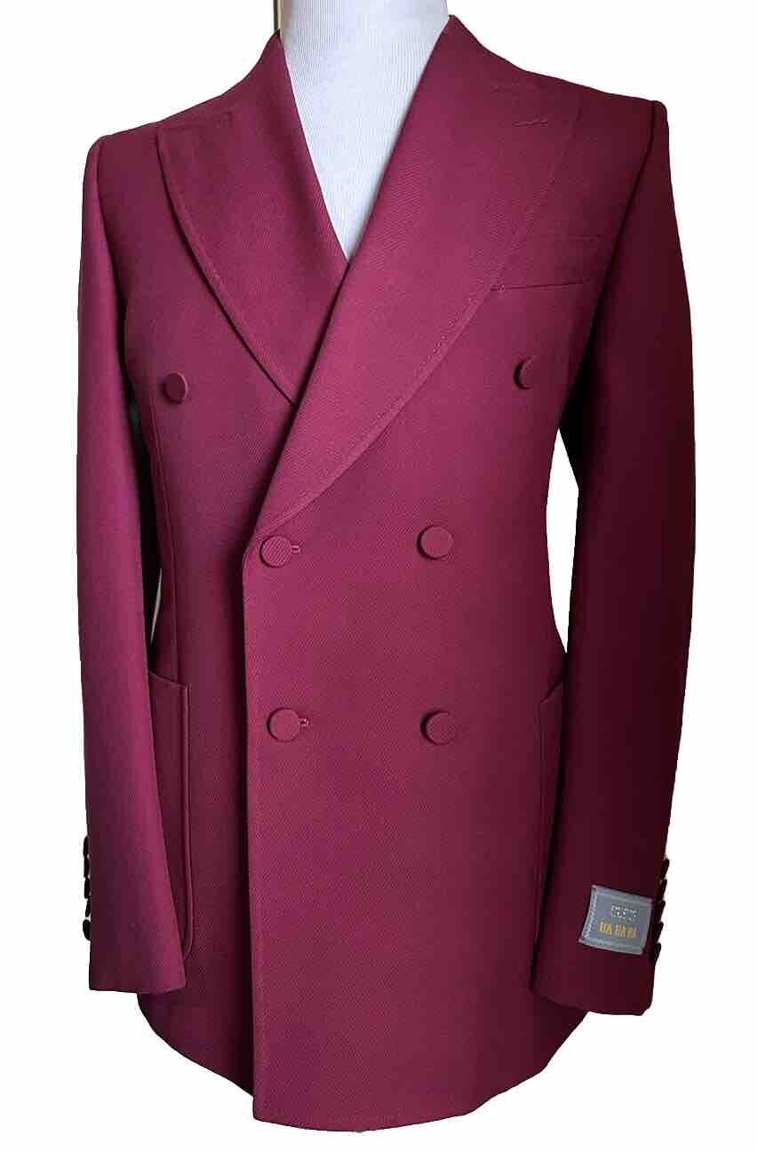 NWT $3300 Gucci Men Gucci HA HA HA Wool Sport Coat Blazer Red Wine 40R US/50R Eu