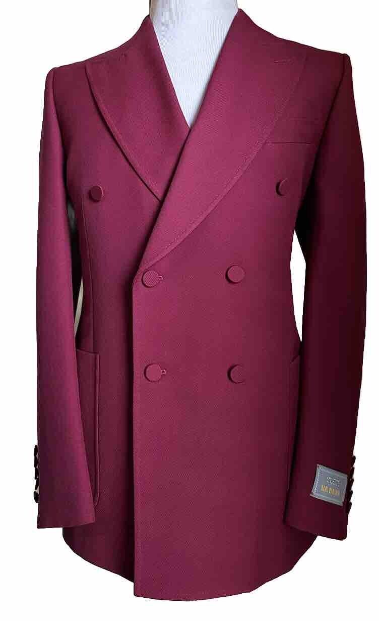 NWT $3300 Gucci Men Gucci HA HA HA Wool Sport Coat Blazer Red Wine 40R US/50R Eu