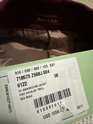 NWT $3300 Gucci Men Gucci HA HA HA Wool Sport Coat Blazer Red Wine 40R US/50R Eu