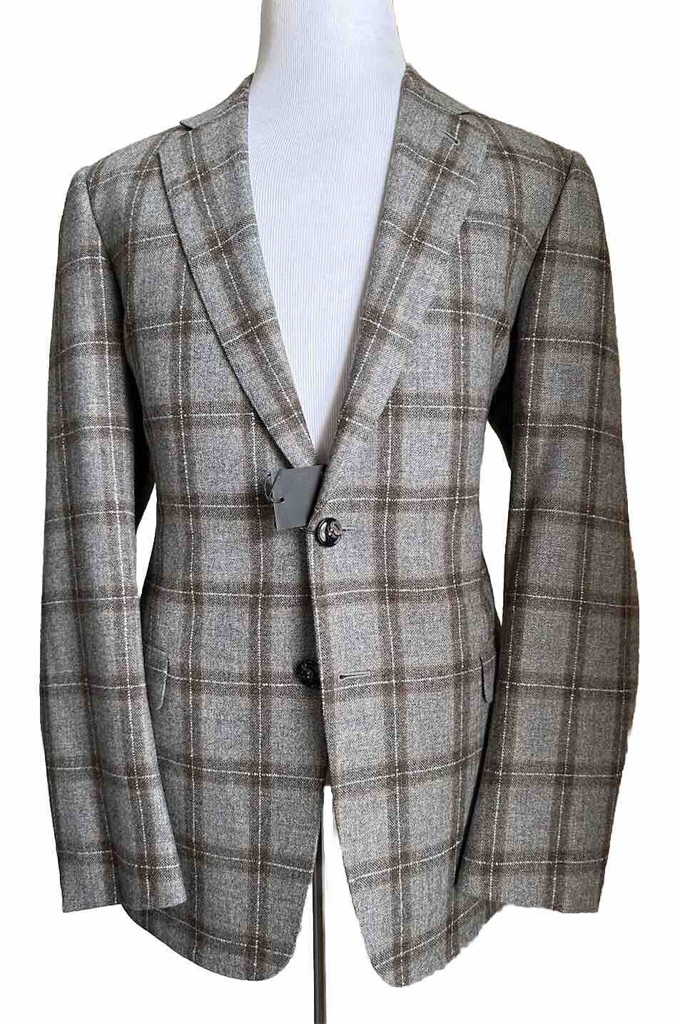 NWT $2595 Giorgio Armani Men Plaid Sport Coat Jacket Blazer Brown/Gray 42L/52L